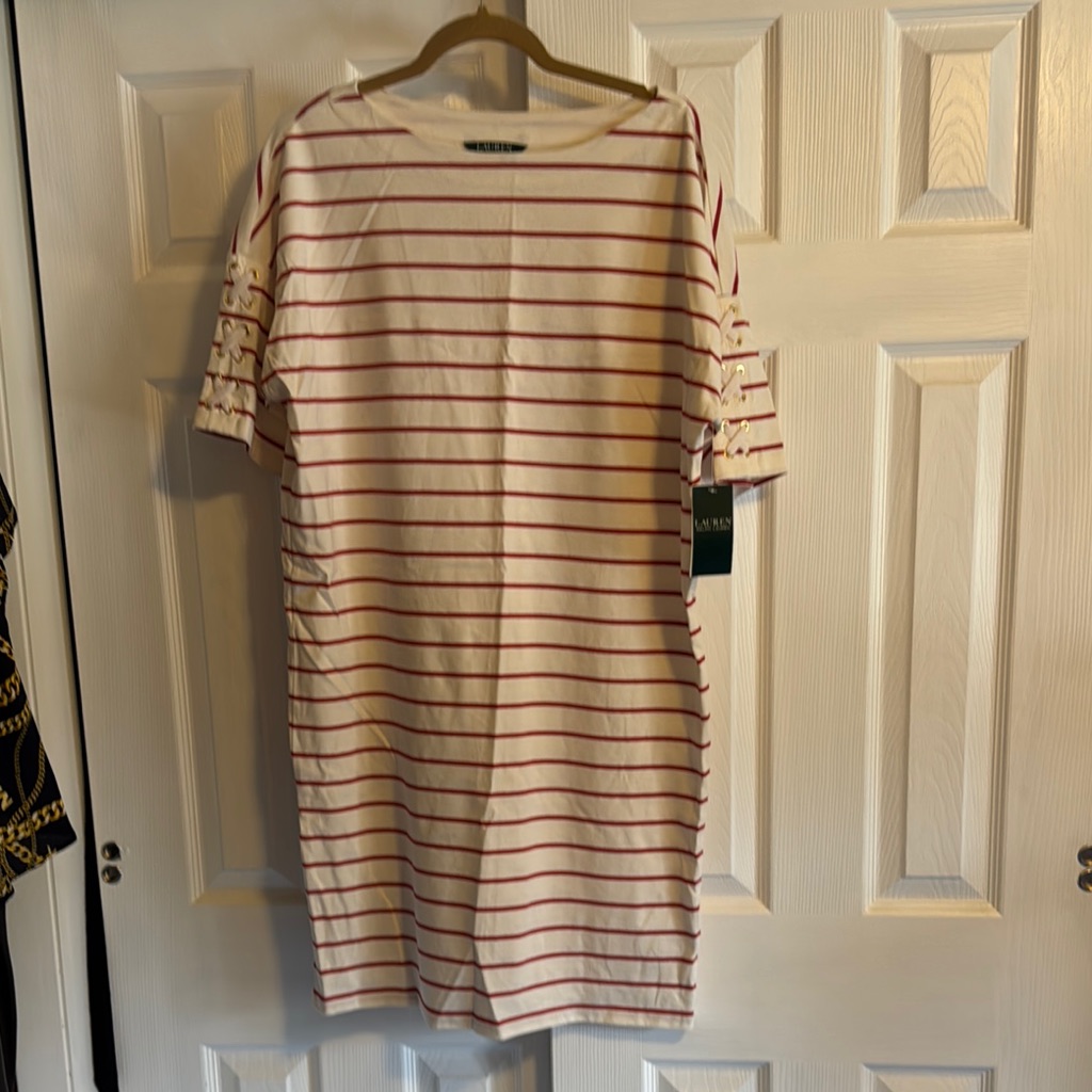 Striped Dress With Bow Sleeves